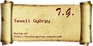Teveli György névjegykártya